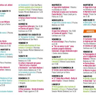 Calendario eventi Bedonia: Scopri quello che ti aspetta